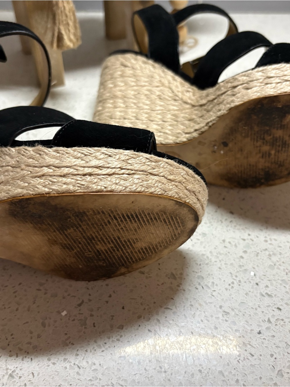 Michael Kors Black Suede Espadrille Wedge Sandals - Picture 5 of 5